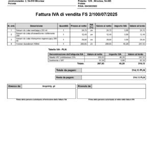 🧾 Faktura Sprzedaży w języku włoskim Wzorzec wydruku Subiekt nexo PRO
