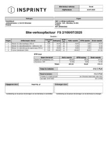 Faktura Sprzedaży – wersja niderlandzka (Subiekt nexo PRO)