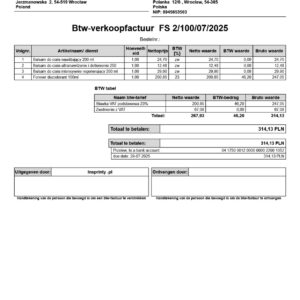 Faktura Sprzedaży – wersja niderlandzka (Subiekt nexo PRO)