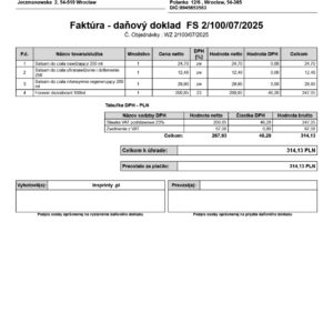 🧾 Wzorzec wydruku Faktury Sprzedaży – wersja słowacka (Subiekt nexo PRO)