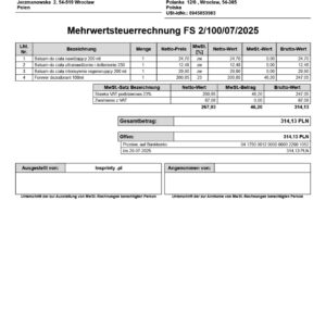 🧾 Faktura VAT w języku niemieckim – wersja austriacka Wzorzec wydruku Subiekt nexo PRO