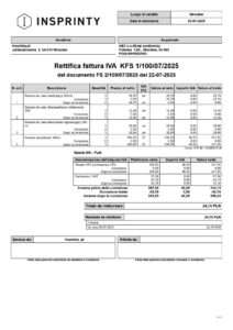 🧾 Wzorzec wydruku Korekty Faktury Sprzedaży – wersja włoska (Subiekt nexo PRO)