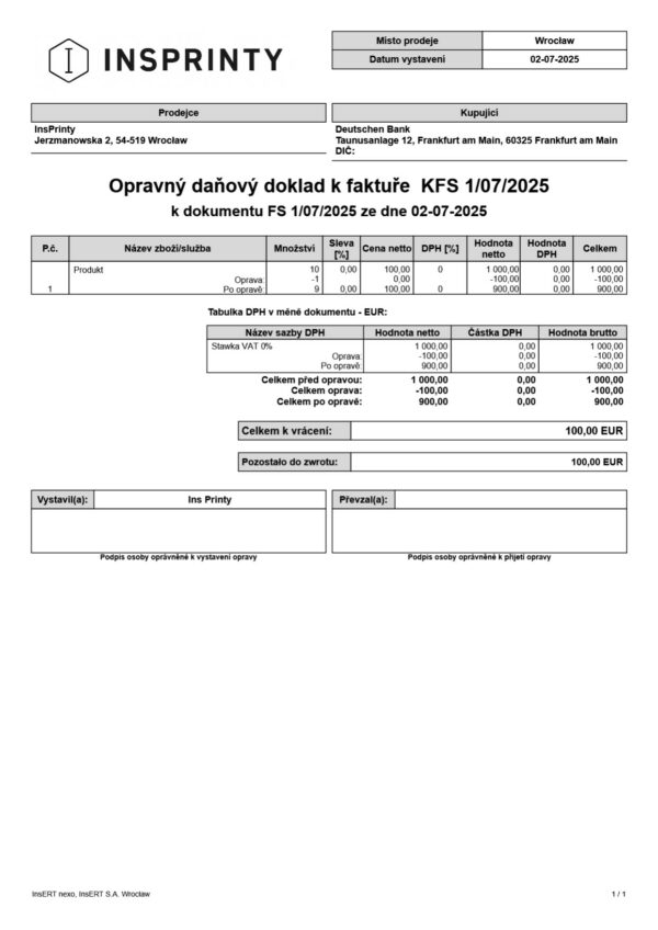 Zestaw faktur i korekt Allegro Export (Czechy, Słowacja, Węgry) - obrazek 8